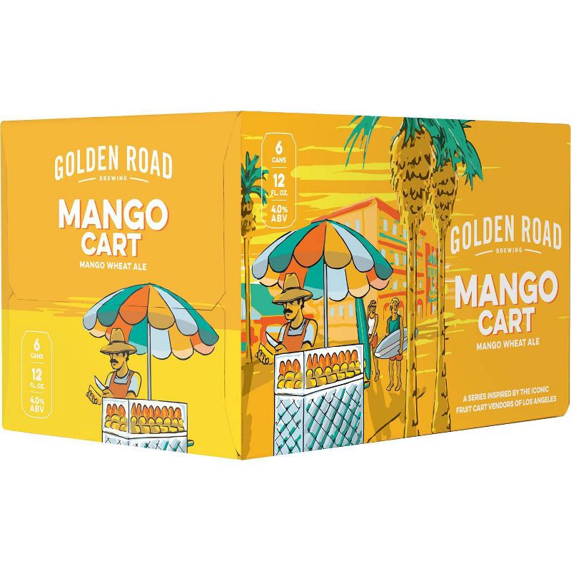 Golden Road Mango Cart Wheat Ale Beer - 6pk/12 fl oz Cans