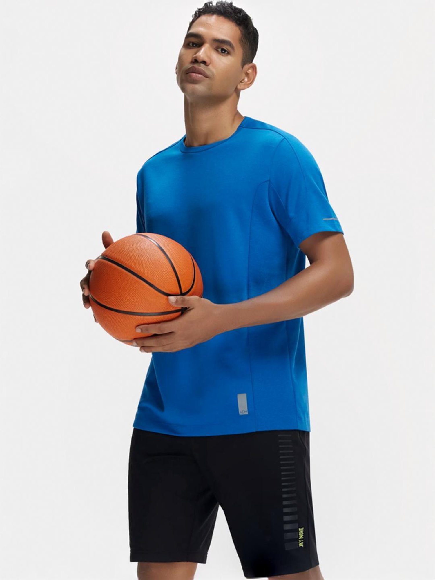 Jockey MV01 Blue Super Combed Cotton Half Sleeves T-Shirt with Stay Fresh Treatment