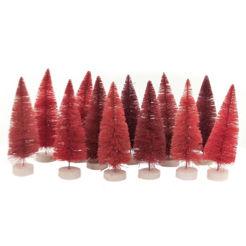 Christmas 6.0" Rainbow Trees Red Bottle Brush  -  Decorative Figurines