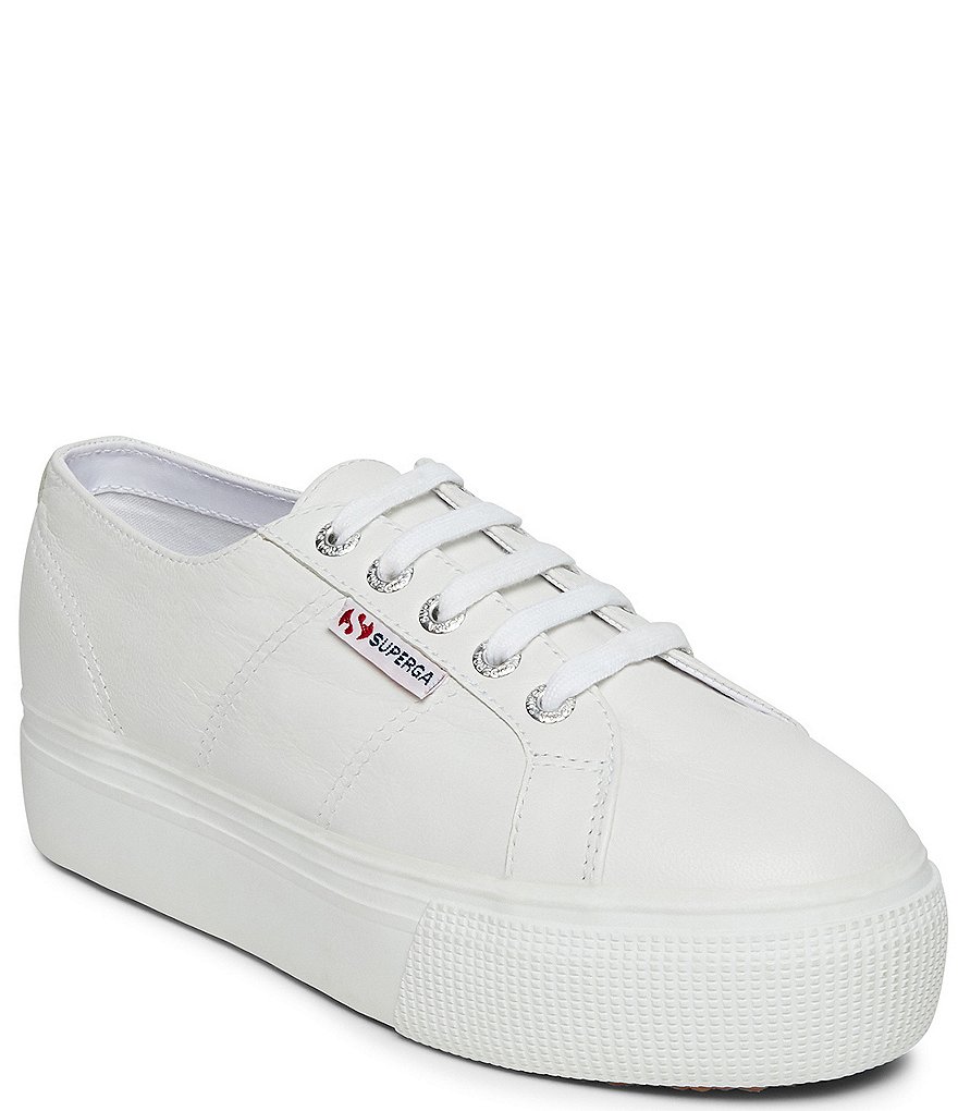Superga Women's 2790 Nappa Leather Lace-Up Platform Sneakers