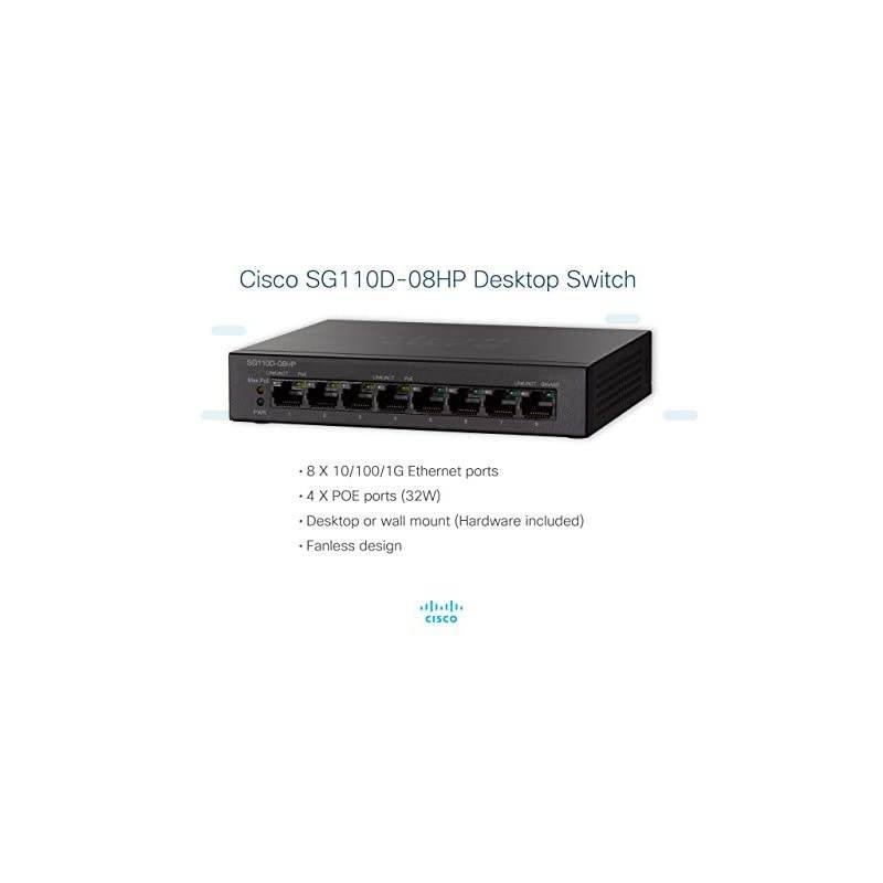 SG110D08HP Desktop Switch with 8 Gigabit Ethernet GbE Ports plus 32W PoE Limited Lifetime Protection SG110D08HPNA