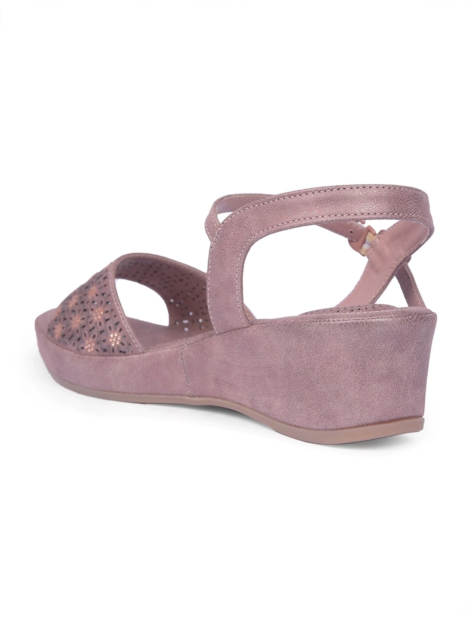 Bata Women's CORA Pink Ankle Strap Wedges