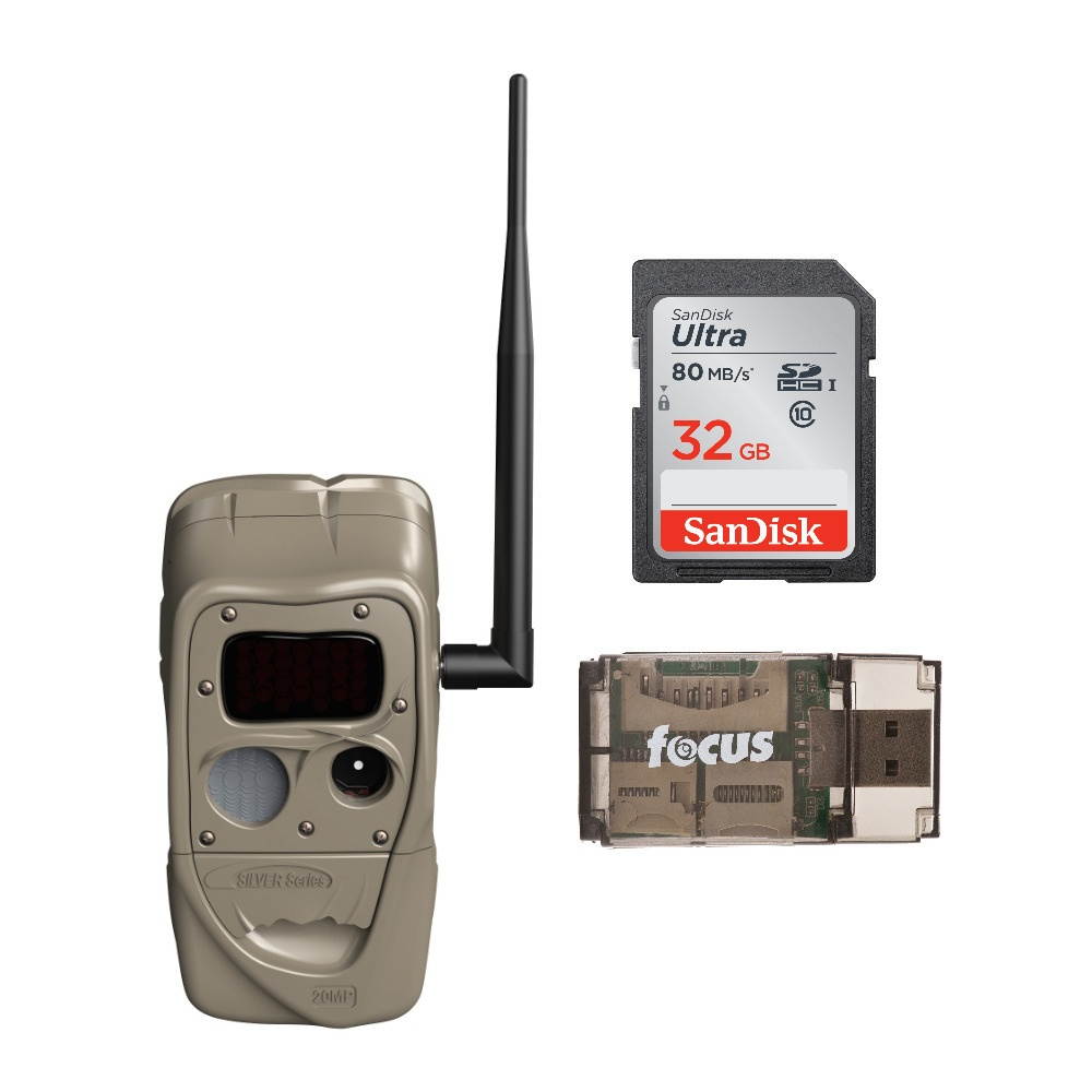 Cuddeback CuddeLink Black Flash 20MP Trail Camera with 32GB Card and Reader