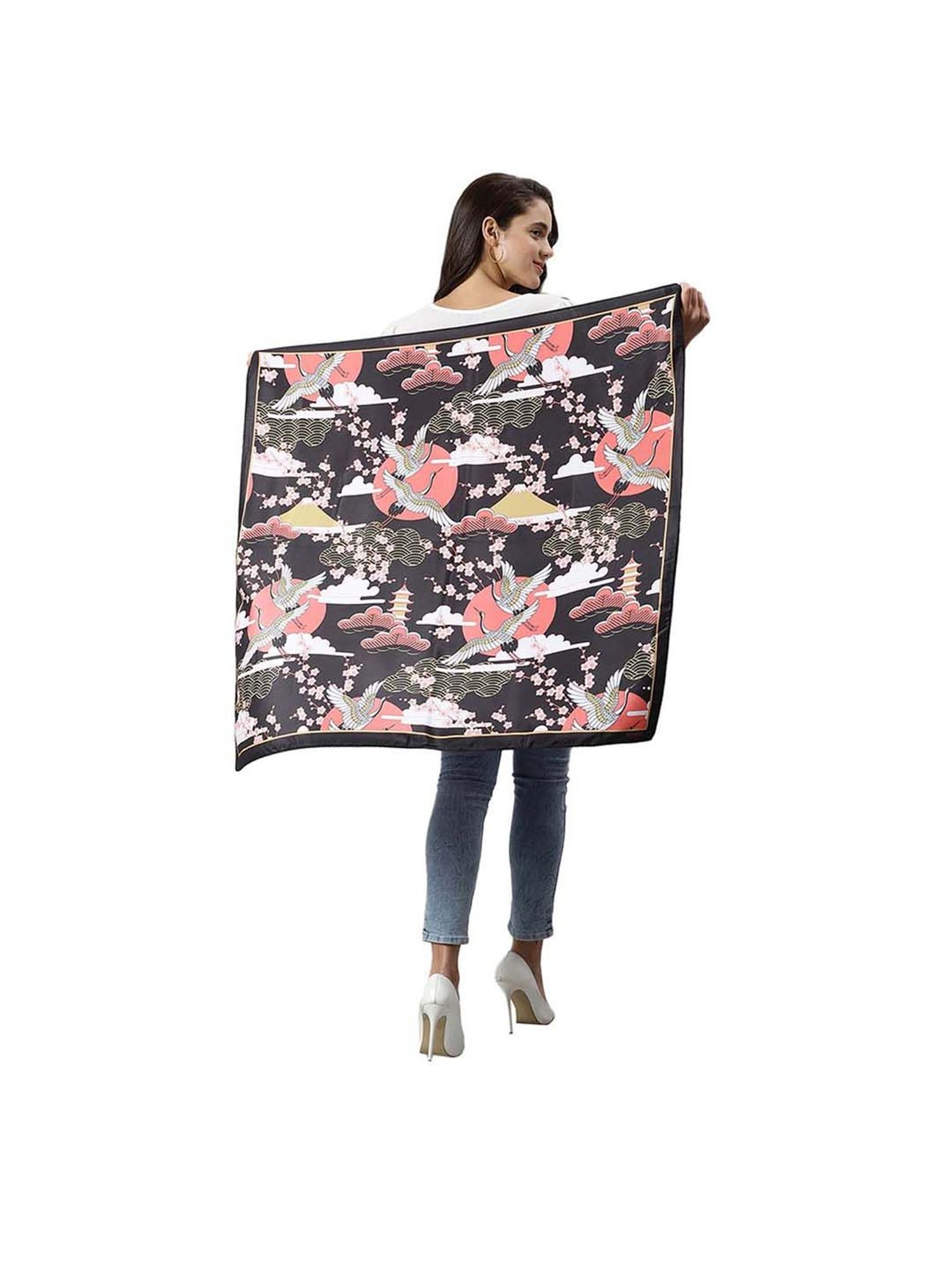 Tossido Black Printed Stole