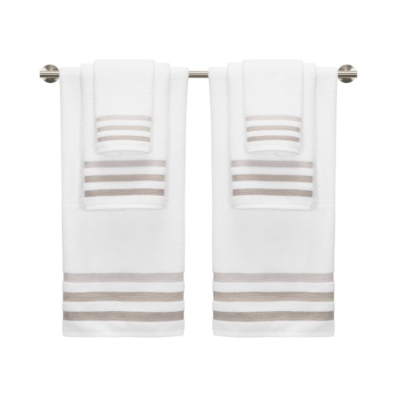 6pc Crinkle Bath Towel Set White - CARO HOME