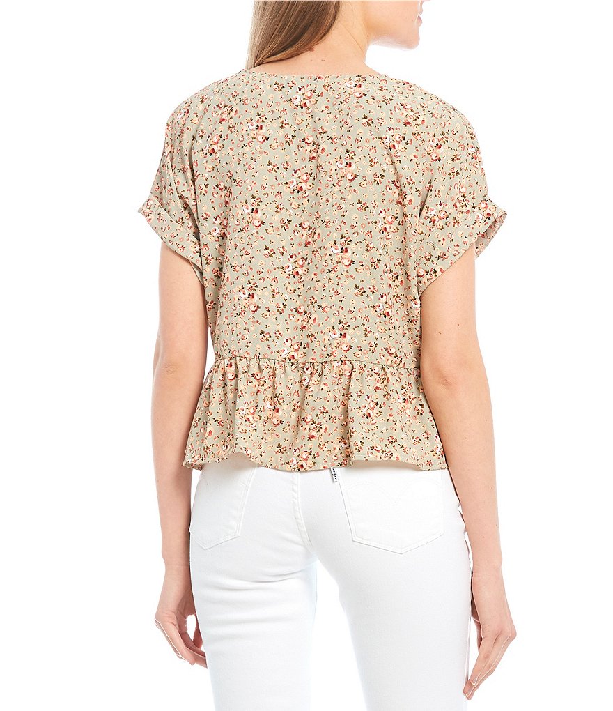 Love & Piece Sleeveless Tie-Die Peplum Hanky Hem Top