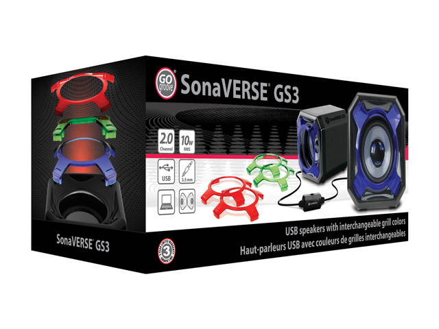 GOgroove SonaVERSE GS3 USB Computer Speakers with Interchangeable Grills & Powerful 5W Drivers - Works with Acer , ASUS , Alienware , CybertronPC , Dell , HP , & More Desktop / Laptop Computers