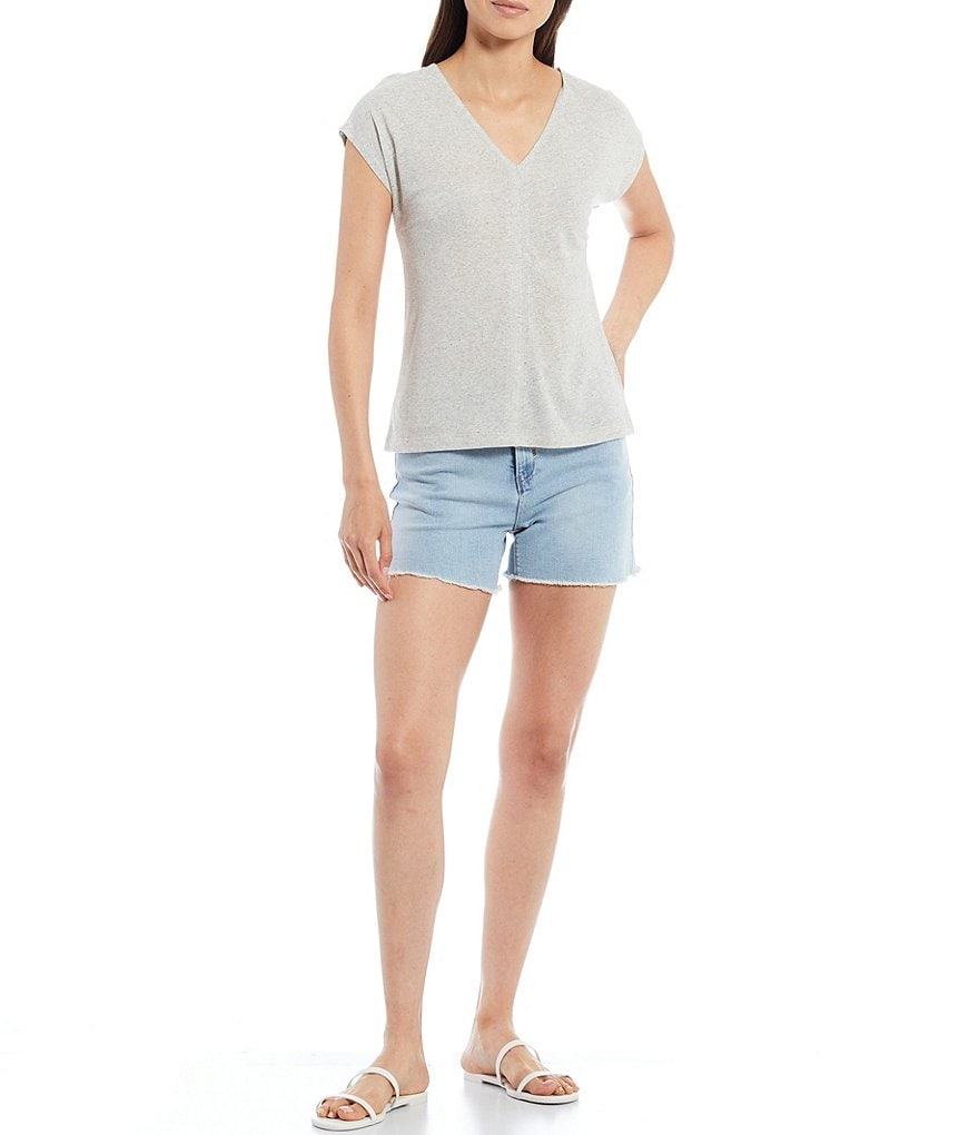 A Loves A Cap Sleeve V-Neck Knit T-Shirt