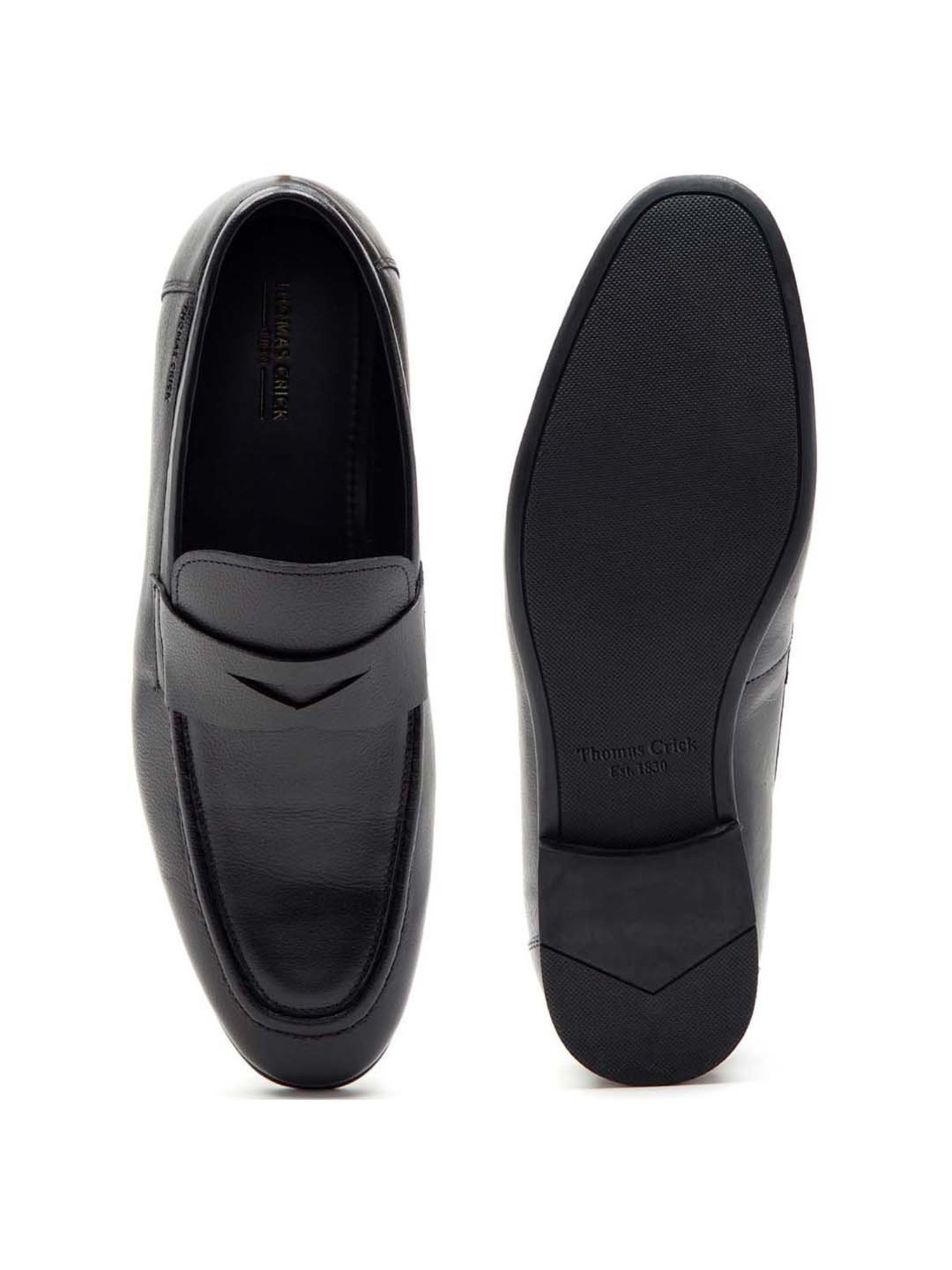 THOMAS CRICK Men's Black Formal Loafers
