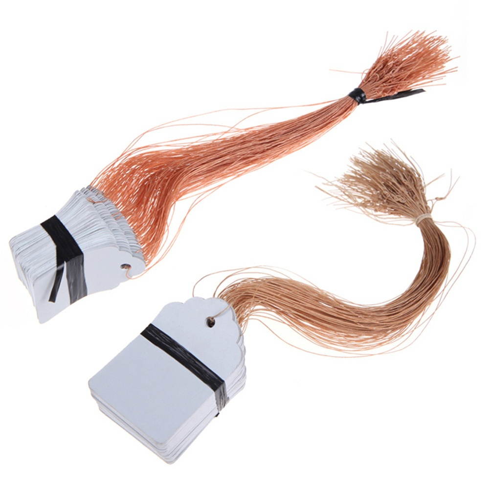 500PC Double Wired Shipping Tags Plastic Label Signage Floral Label Signage Blank Tag Gift Box Baking Gift Message Bookmark Labels (Yellow)