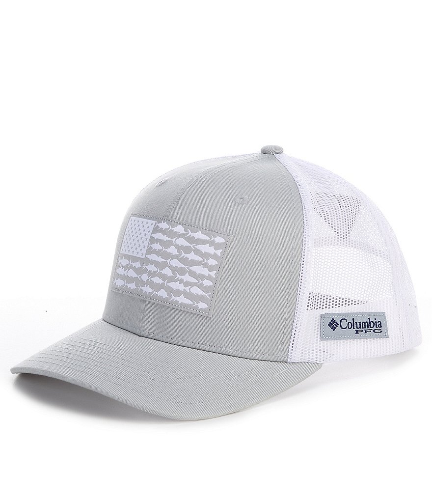 Columbia PFG Mesh Snap Back Fish Flag Ball Cap