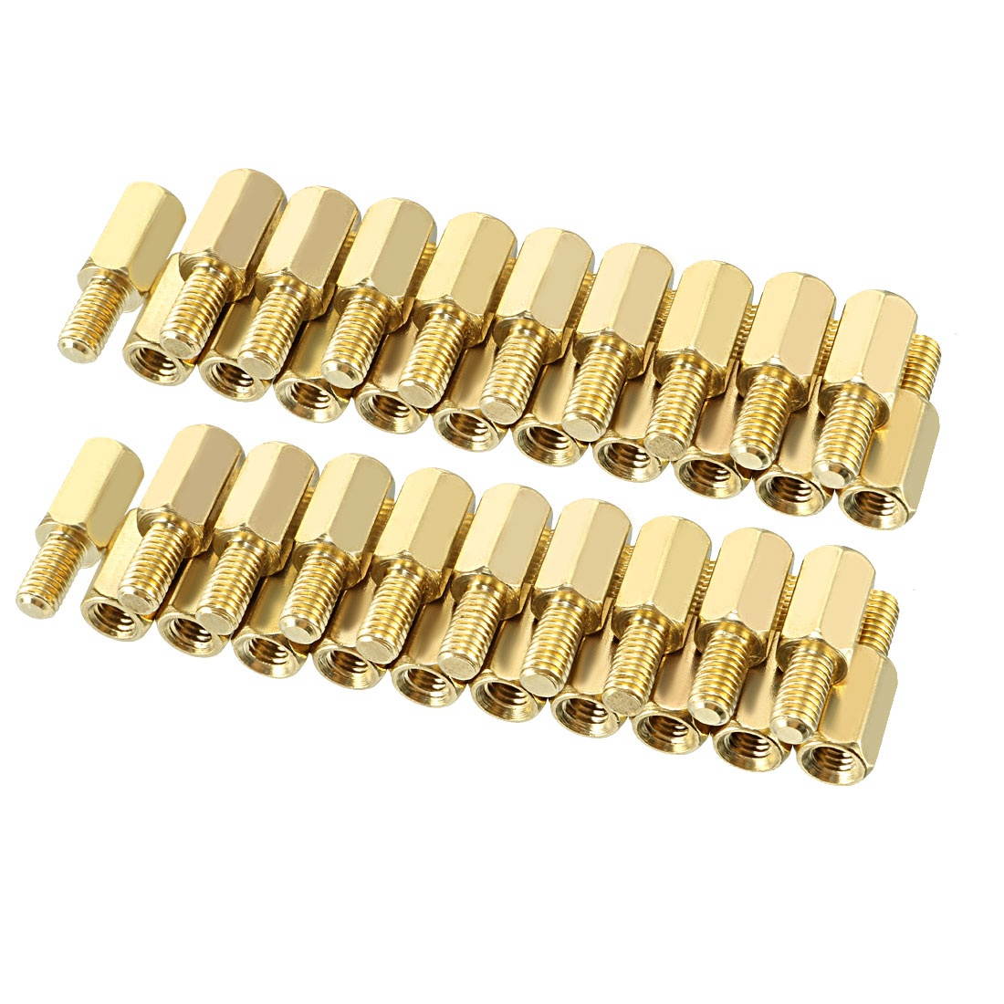Unique Bargains 50pcs M3 8+6mm Female Male Thread Brass Hex Standoff Spacer Screws PCB Pillar