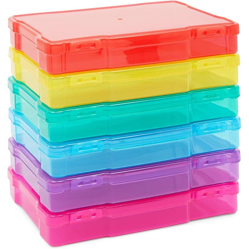 Paper Junkie 7 Pack Plastic Storage Box for 4x6, 5x7 Photo with 6 Inner Cases (8.4 x 8.25 x 6.25 in)