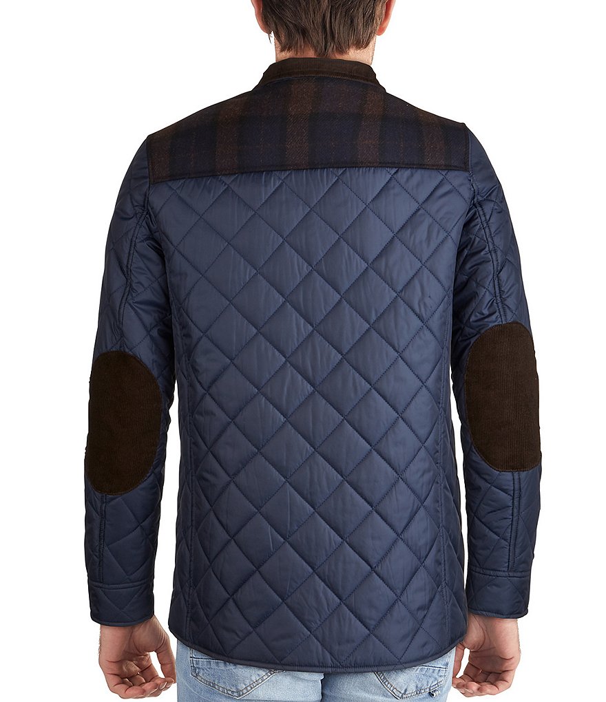 Cole Haan Mixed-Media Zip Front Quilted Jacket