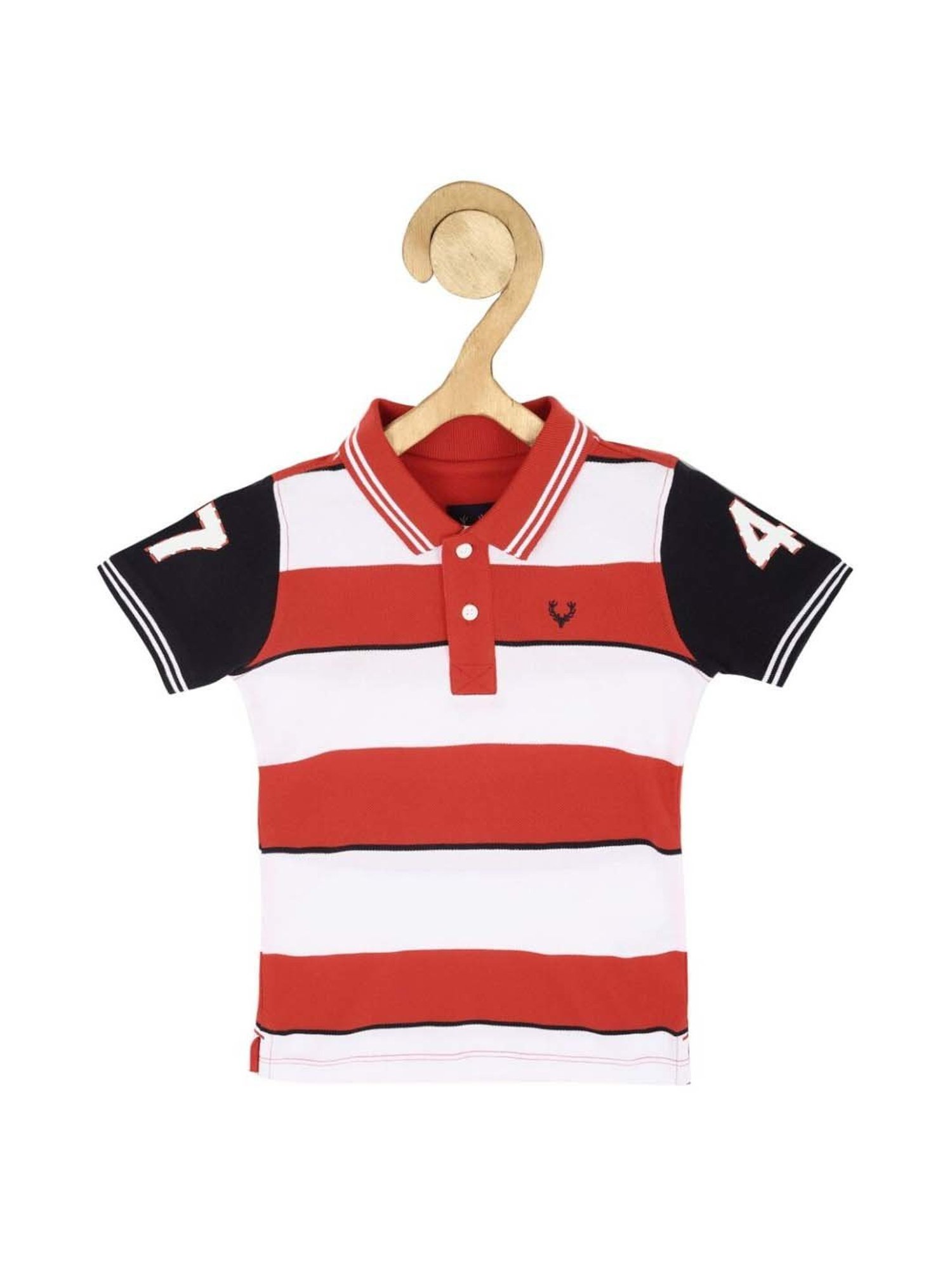 Allen Solly Junior Yellow Logo Print Polo T-Shirt