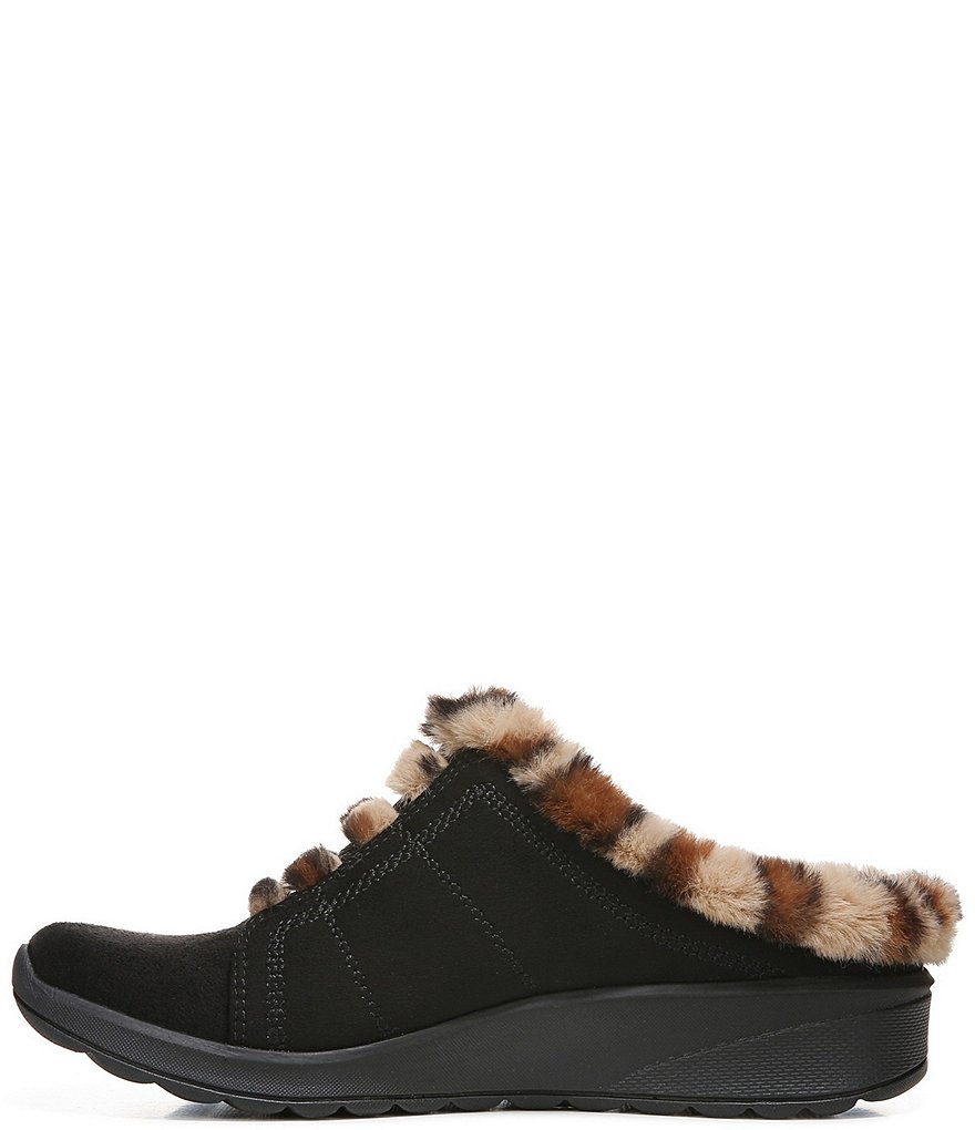 Bzees Golden Cozy Washable Slip-On Leopard Print Faux Fur Mules