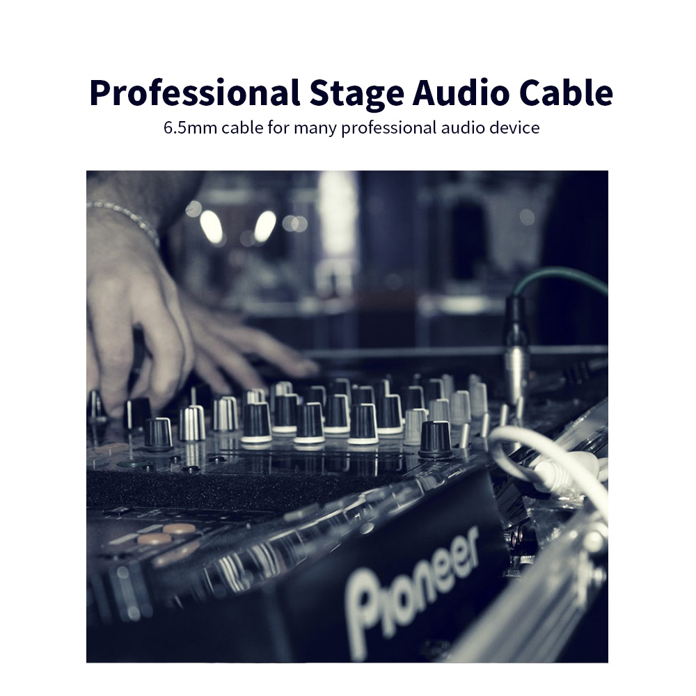 VENTION 6.5mm Audio Cable Male to Male Audio Cable HiFi Gold-plated for Guitar /Amplifier/ Microphone 0.5m (Black)