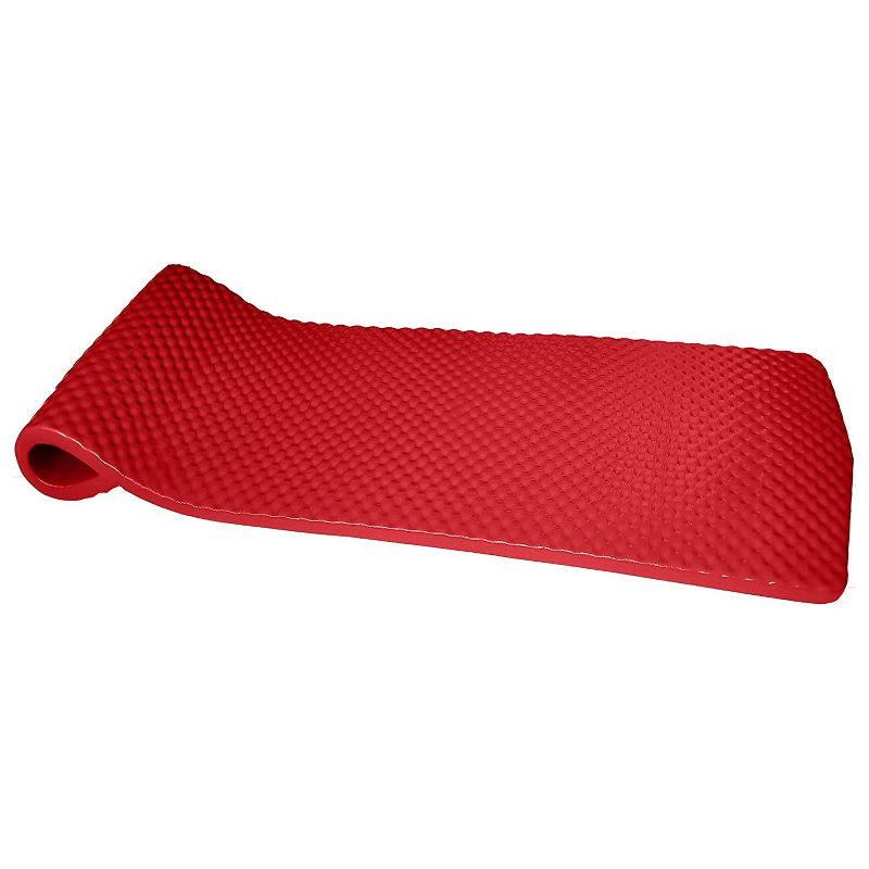 Vos 72 Inch Soft Wavy Foam Durable Long Lasting UV Chlorine Resistant Water Float Lounger Raft for Lakes, Rivers, and Swimming Pools, Red