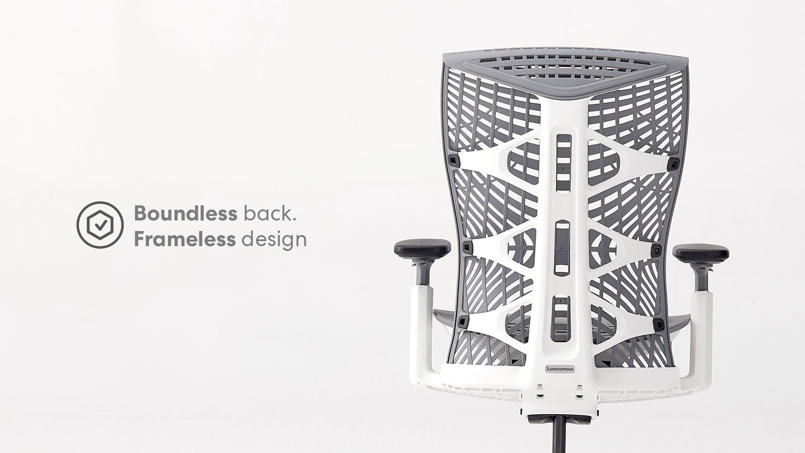 Autonomous Ergonomic Office Chair - ErgoChair Pro+ White Frame, Grey TPE with Blue Mesh