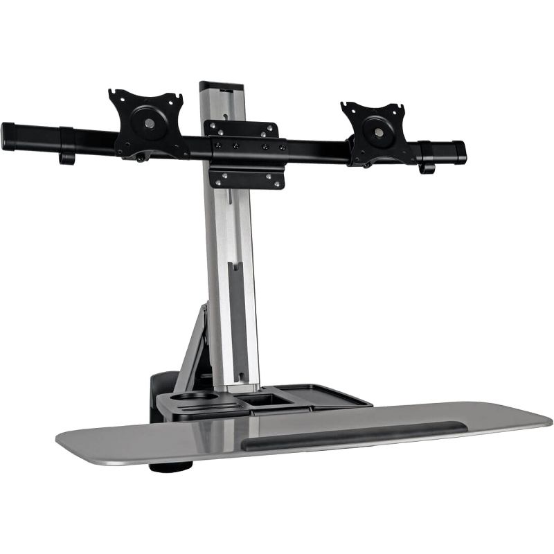 Tripp Lite Dual Display TV Monitor Mount Adapter Kit 13-27in Flat Screens - 27" Screen Support - 22 lb Load Capacity - Black