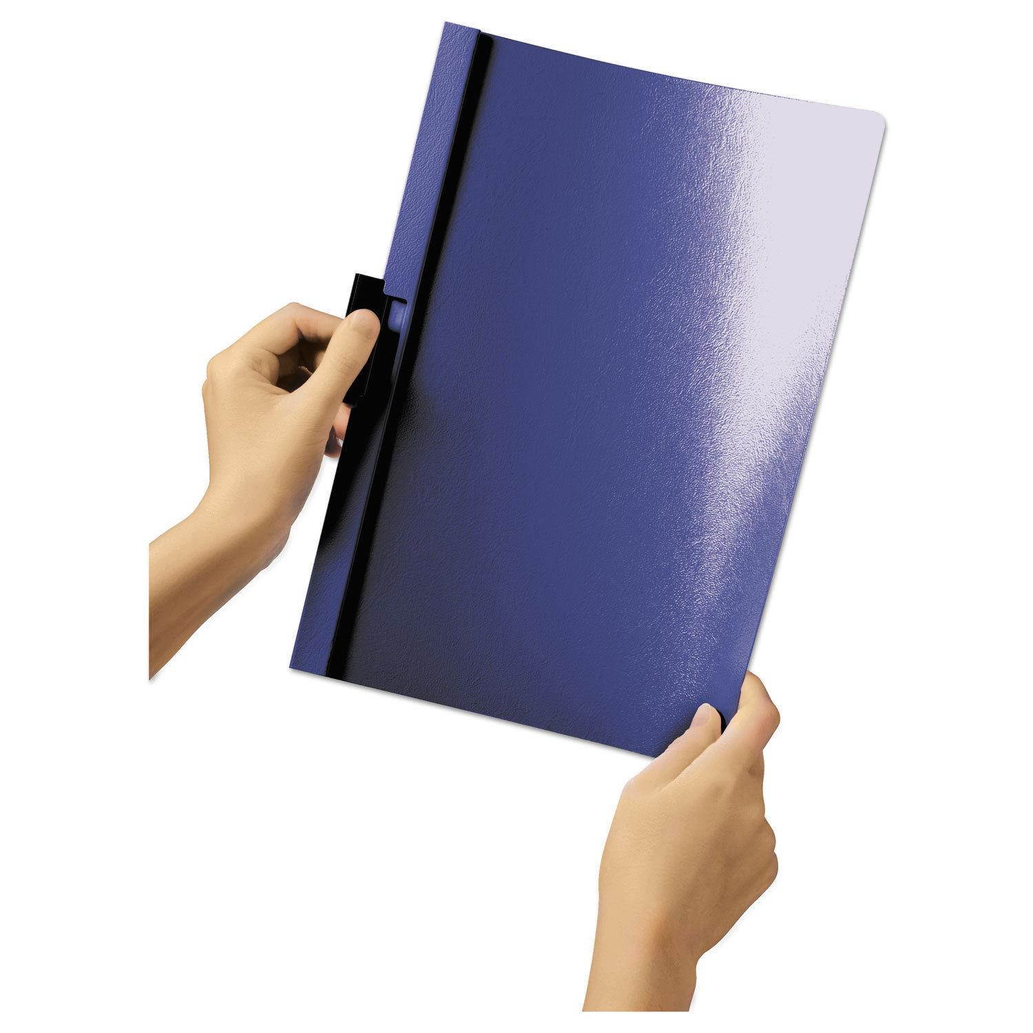 Durable Vinyl DuraClip Report Cover Letter Holds 30 Pages Clear/Dark Blue 220307