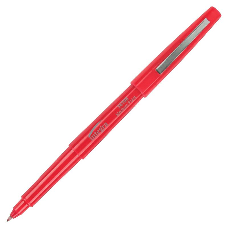 Integra Resin Tip Pen Med Pt Red Barrel/RD Ink 36198