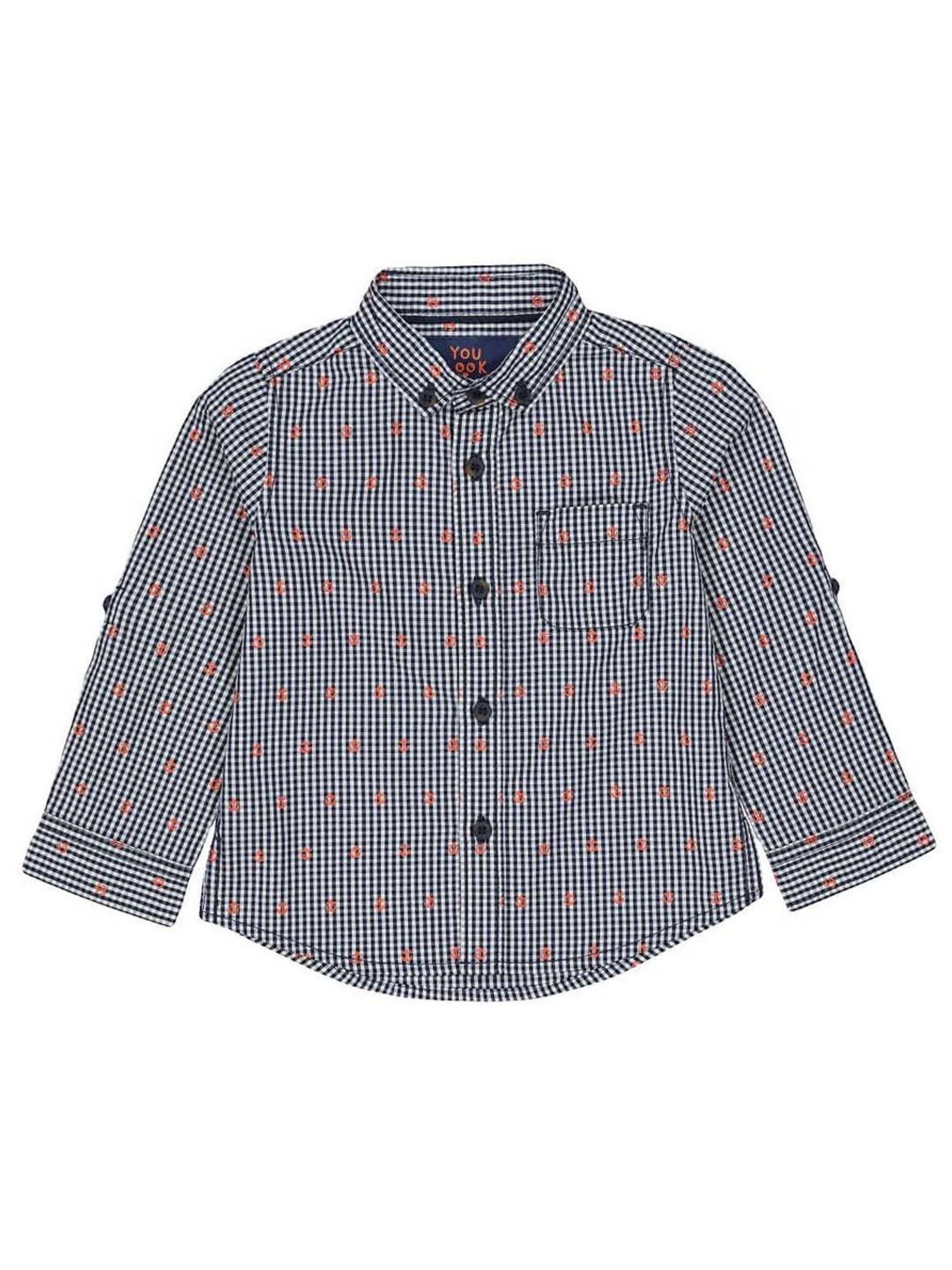 Mothercare Kids Navy Cotton Chequered Full Sleeves Shirt