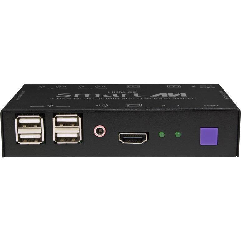 Smartavi HKM-02S 2-Port HDMI/USB/Audio KVM Switcher  for Mac/PC/Linux and Sun