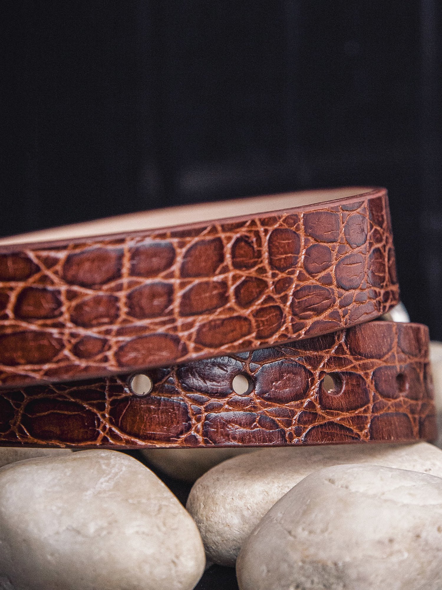 James Aston Brown Leather Waist Belt for Men