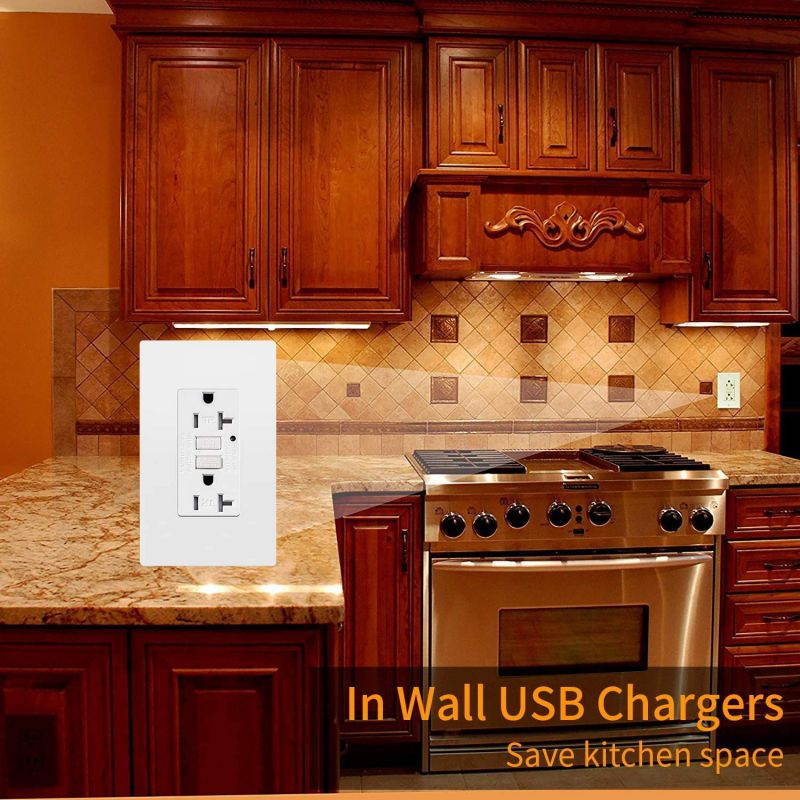 GFCI Outlet Tamper Resistant Receptacle with LED Indicator, 20 Amp 125 Volt Wallplate and Screws Included ETL listed MICMI (20A GFCI 2pack)