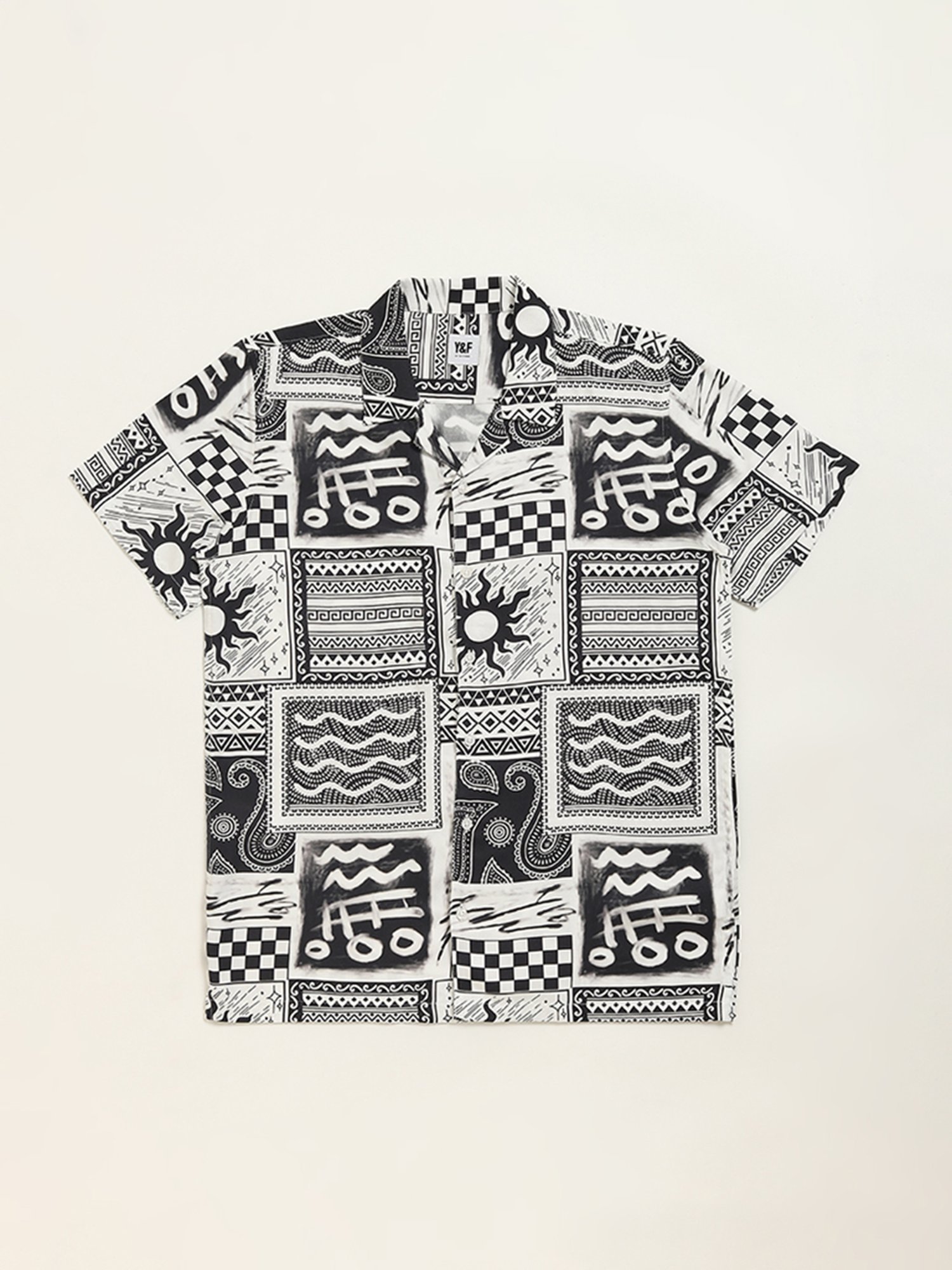 Y&F Kids by Westside Black Geometrical Print Shirt