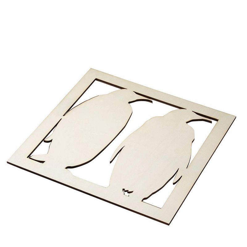 Genie Crafts 2-Piece Unfinished Wood Penguin Cutout Wall Art Decor for Painting, DIY Crafts, 11.6 x 0.2 in