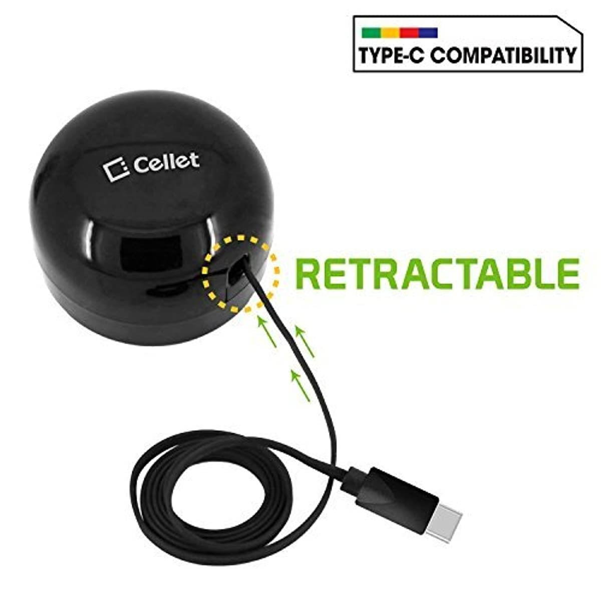 Cellet Retractable 2 1/2 Ft. Long Mini USB Data Cable for GoPro Hero 1/2/3, GPS Systems, Mini USB Compatible Digital Cameras and Cellphones