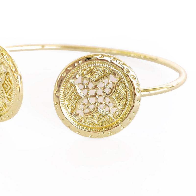 Sanctuary Project Round Rosette Medallion Coin Cuff Bracelet Gold
