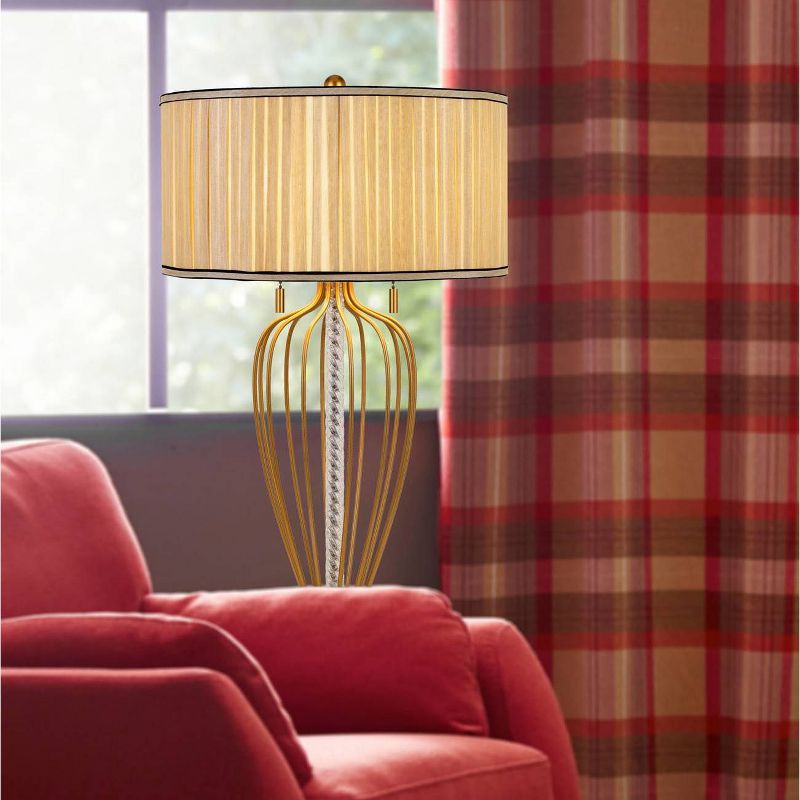 30" Metal Laval Table Lamp Antique Brass/Black - Cal Lighting