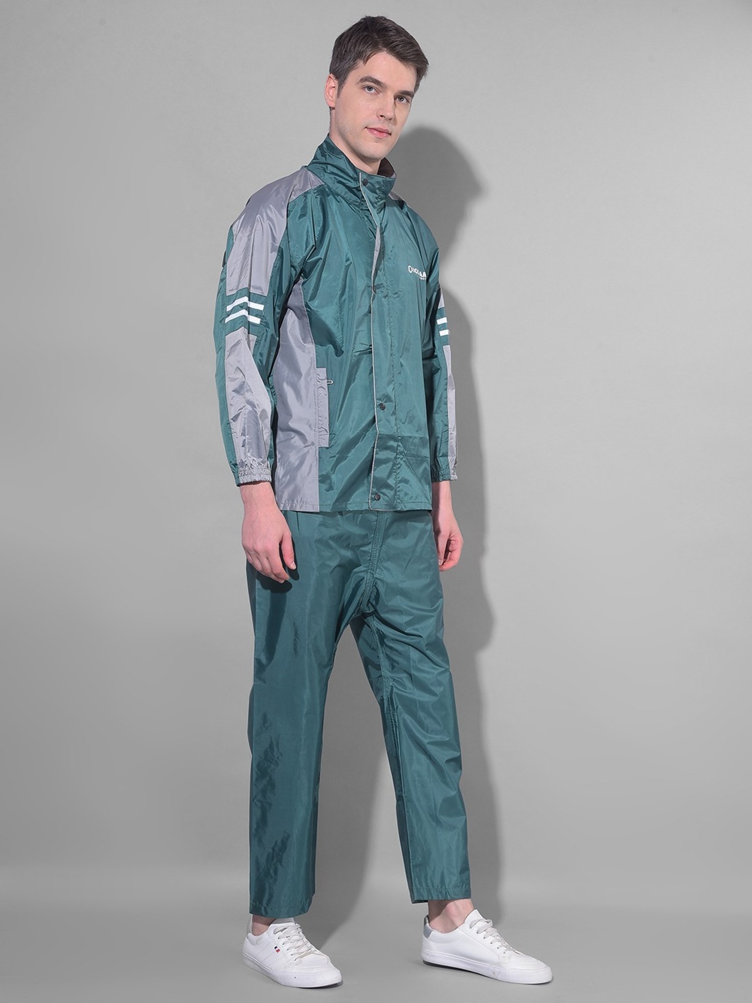 Dollar Green Regular Fit Colour Block Raincoat Set