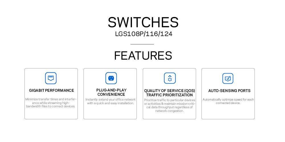 Linksys Business 16-Port Network Switch (Unmanaged Gigabit Ethernet Switch/16-Port 8 Port PoE+ Switch)