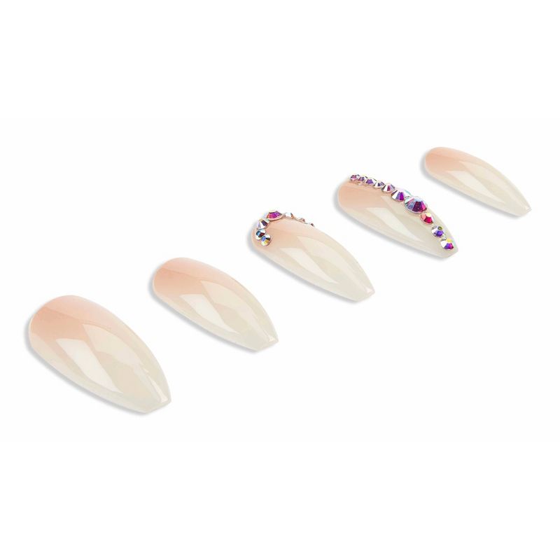 Ardell Nail Addict False Nails - Nude Light Crystals - 24ct