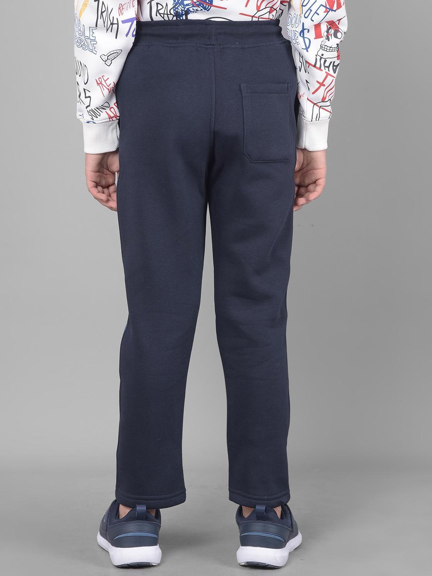 Crimsoune Club Boys Navy Printed Trackpants