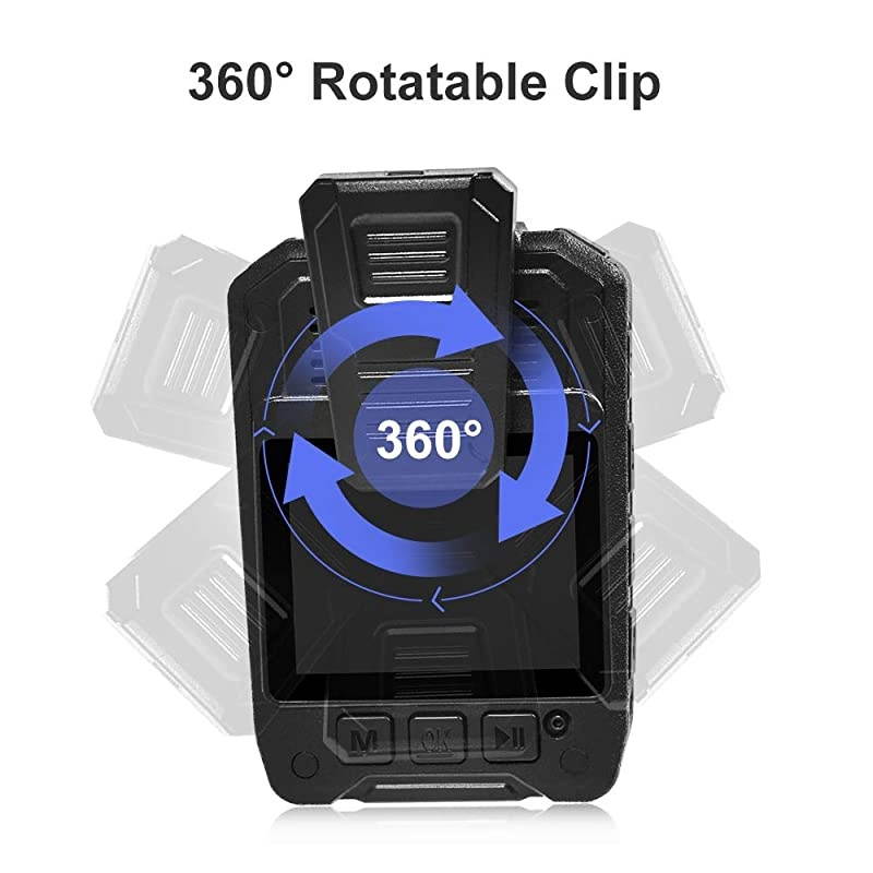 1296P Body Camera with Audio, Multifunctional Police Body Cameras for Law Enforcement,Security Guard Body Camera,Waterproof Body Worn Camera with Night Vision,2 Inch Display Video(32GB)