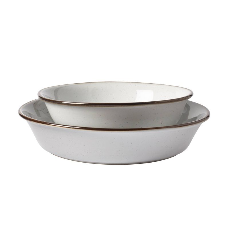 2pc Stoneware Geneva Shallow Nesting Bowls  - Tabletops Gallery