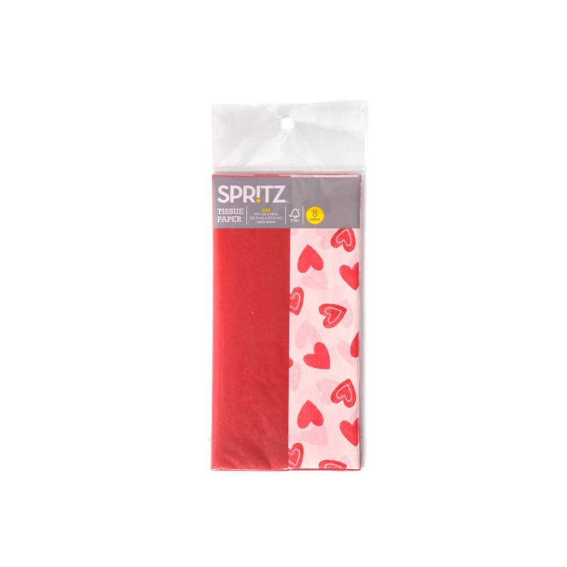 8ct Valentine's Tissue Paper Multi Heart - Spritz™