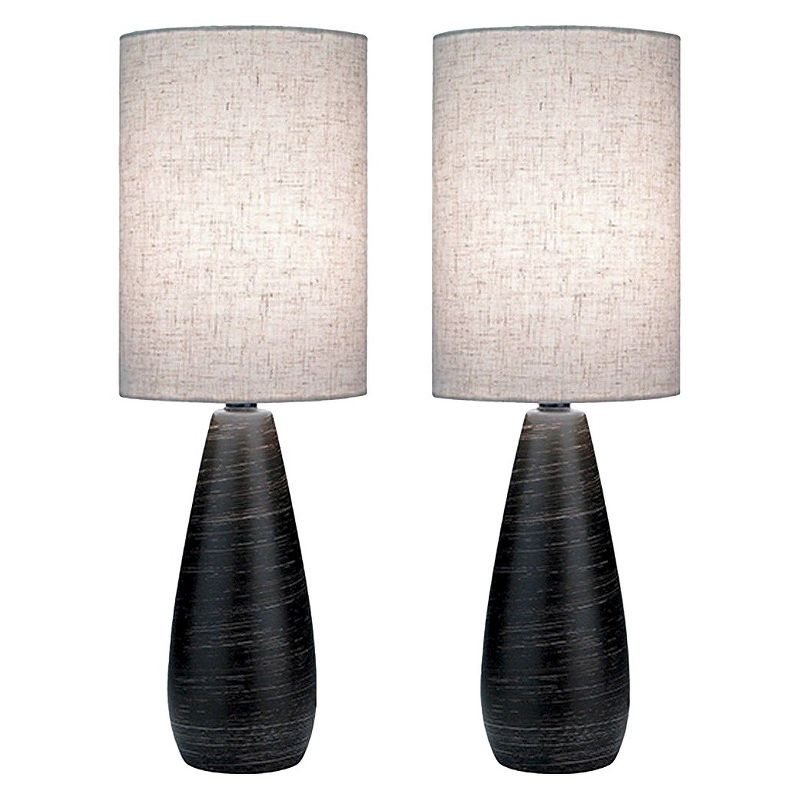 2pk Quatro II Table Lamp Brushed Dark Bronze - Lite Source