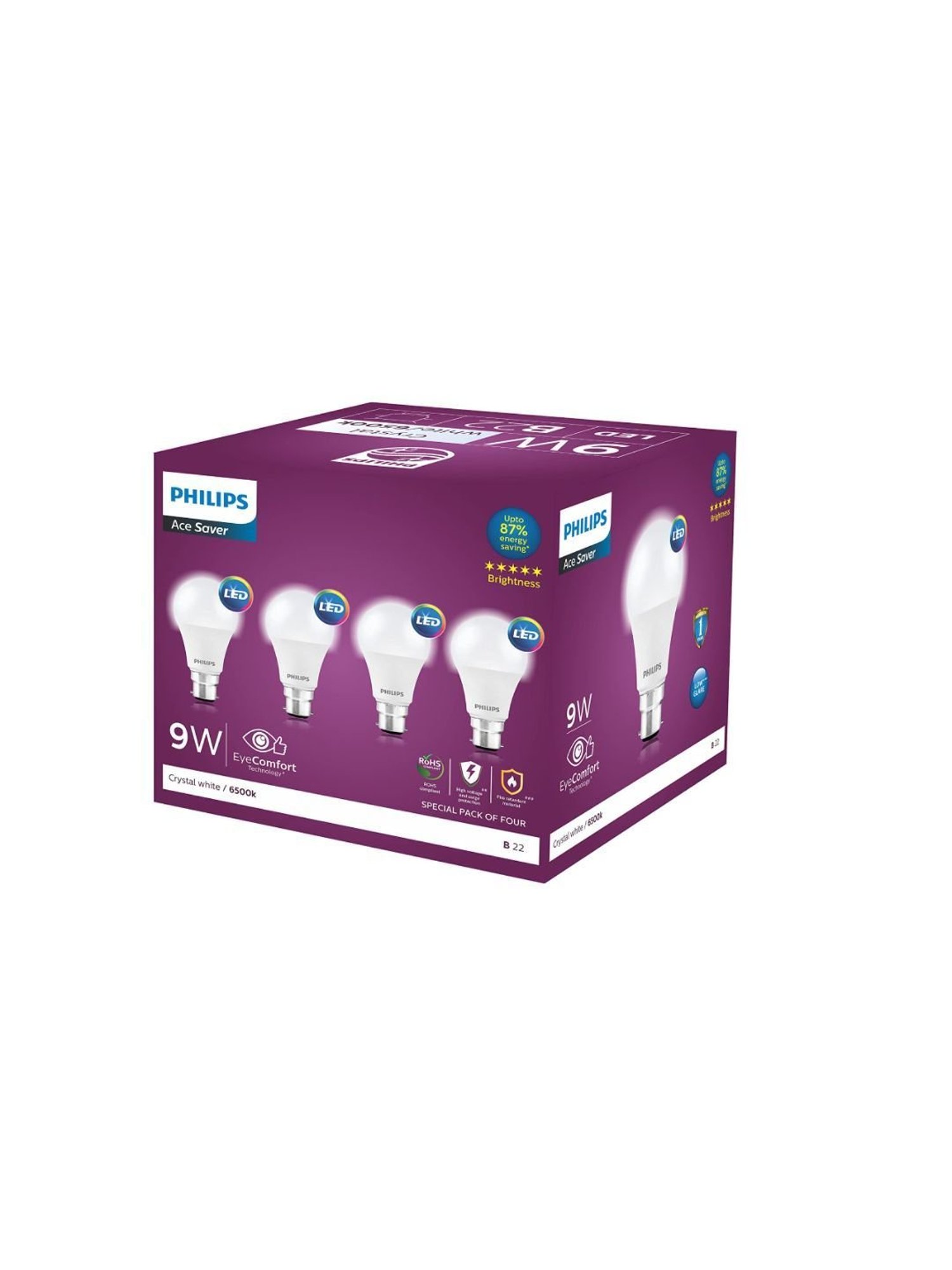 Eveready B22D 14W LED Bulb - Pack of 2 (3B65PB00014, White)