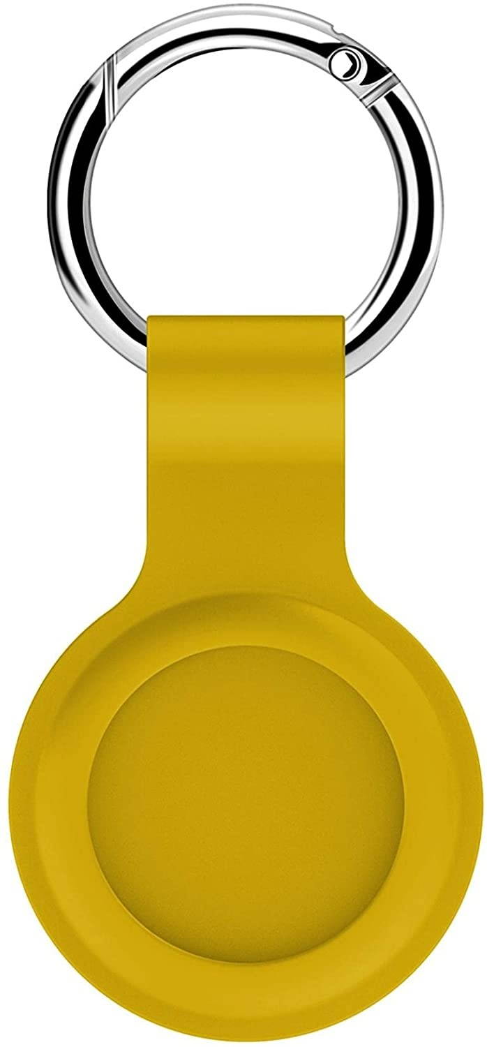 Xboschi Protective Case for AirTag 2021, Holder Compatible with Apple Airtag Keychain Accessory, Leather Anti-Scratch Protector Skin Cover for AirTag Finder/Car Key /Pet, Tracker Holder with Key Ring