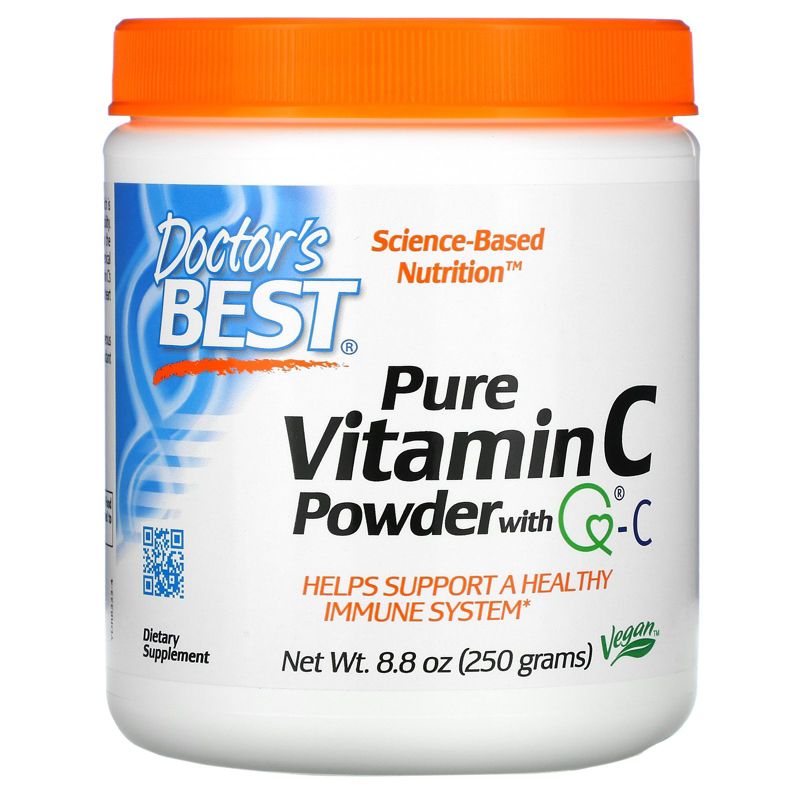 Doctor's Best Pure Vitamin C Powder with Q-C, 8.8 oz (250 g), Dietary Supplements
