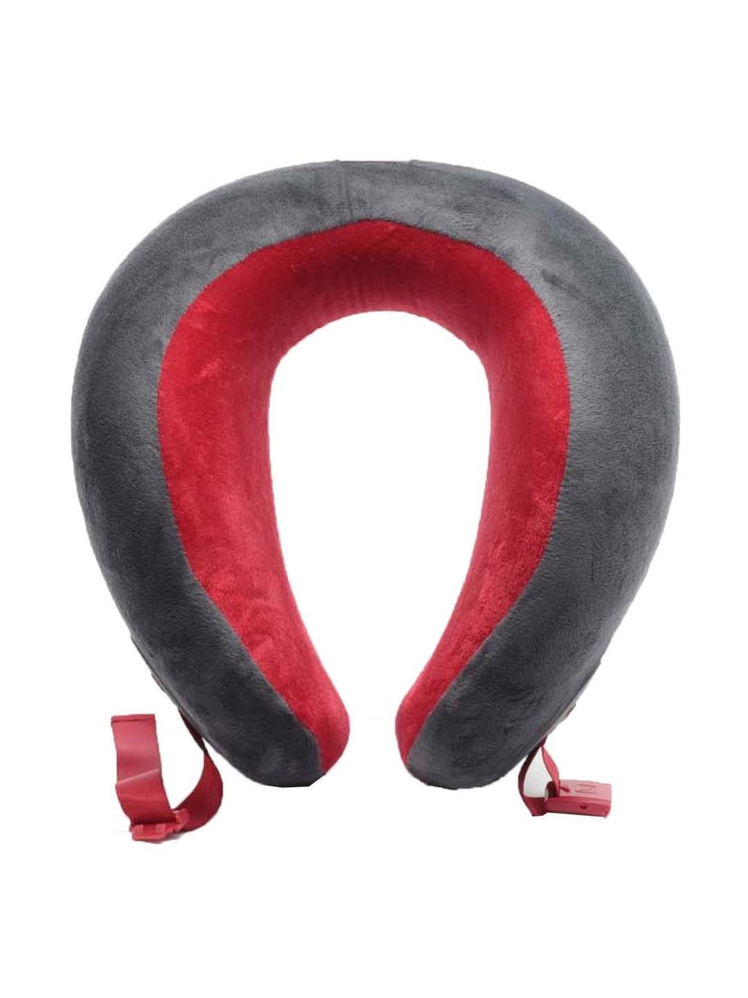 Travel Blue Grey & Red Memory Foam Neck Pillow