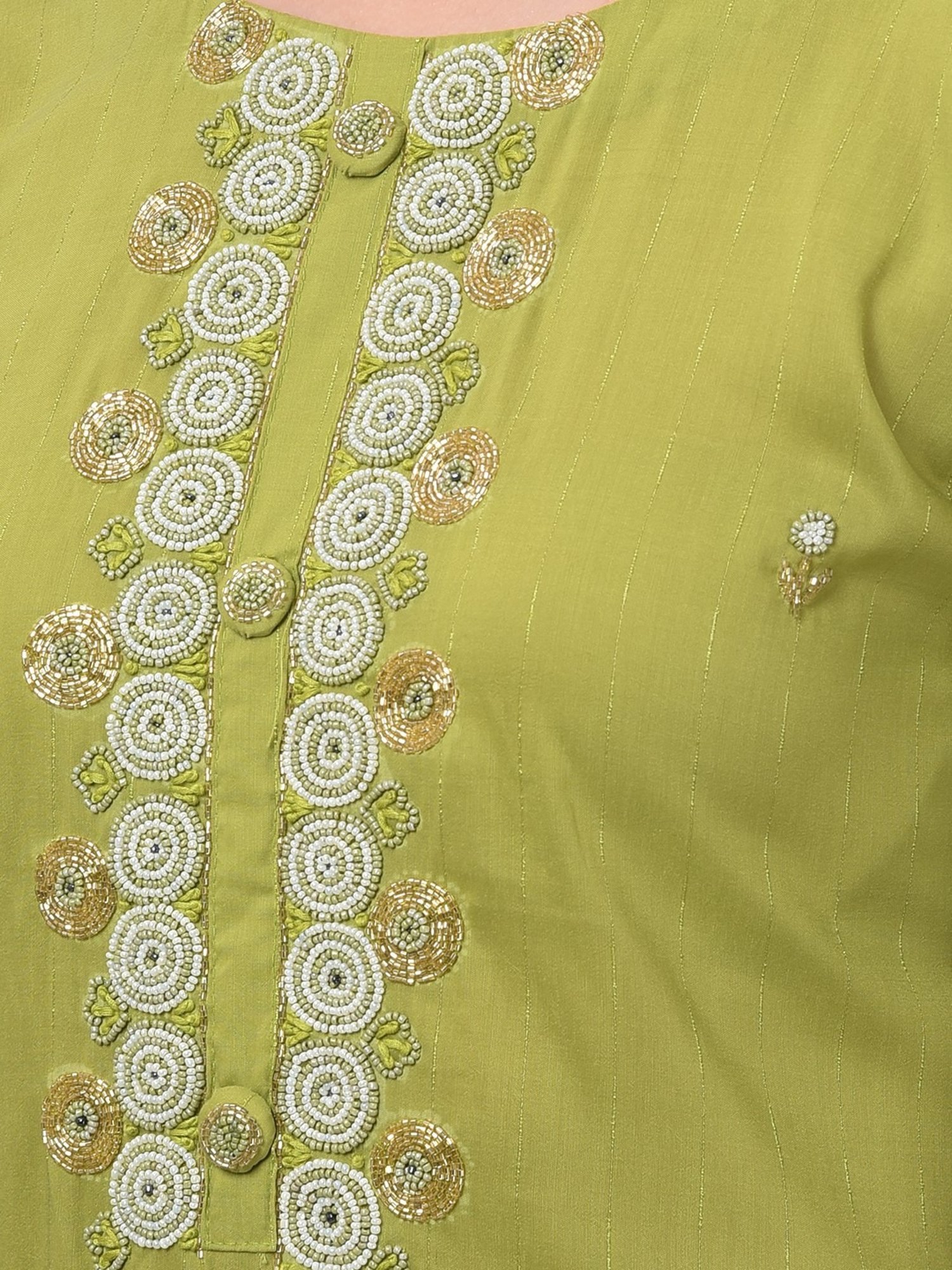Dollar Missy Green Embroidered Straight Kurta