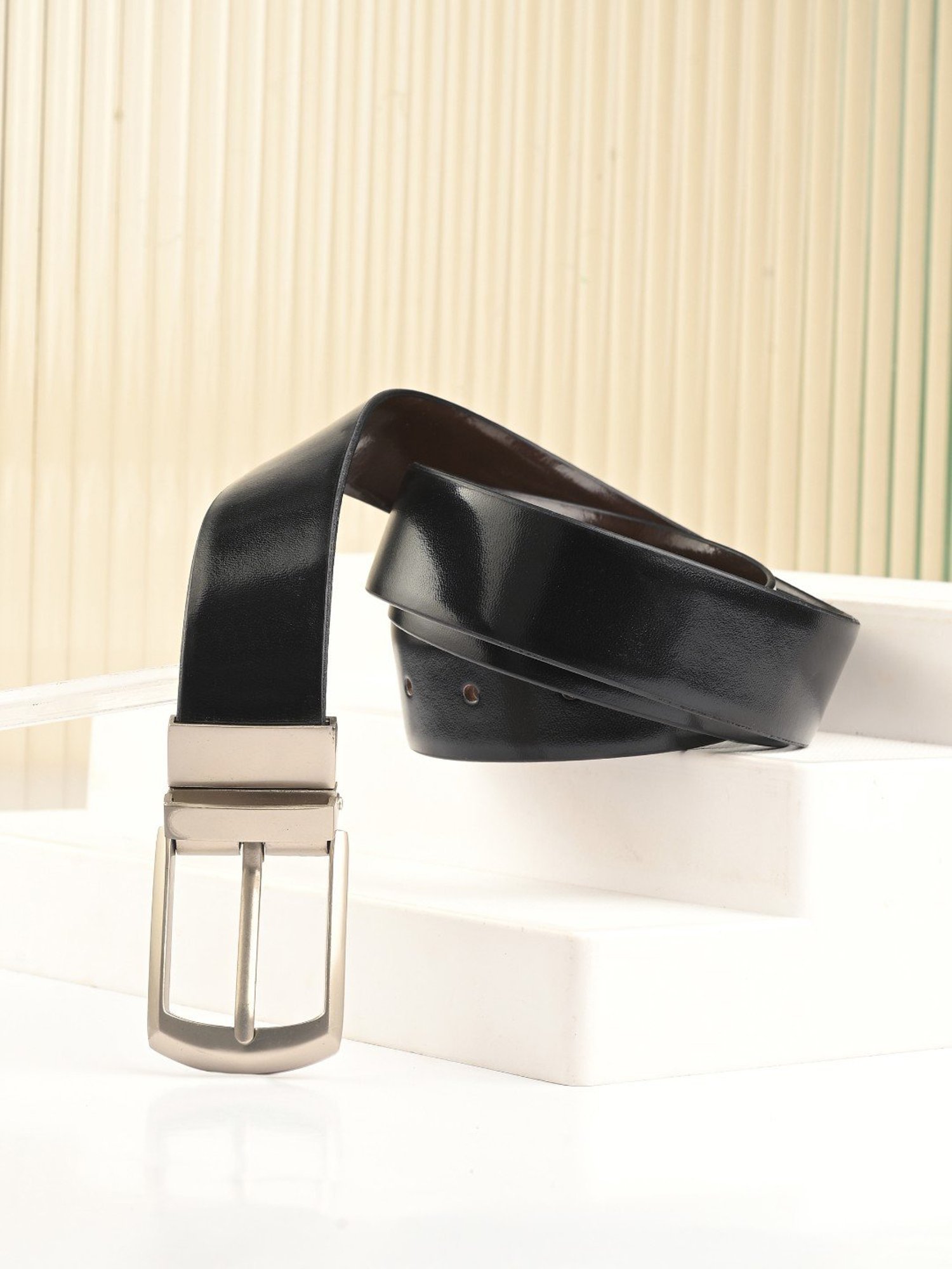 Clog London Black & Brown Leather Reversible Formal Belt