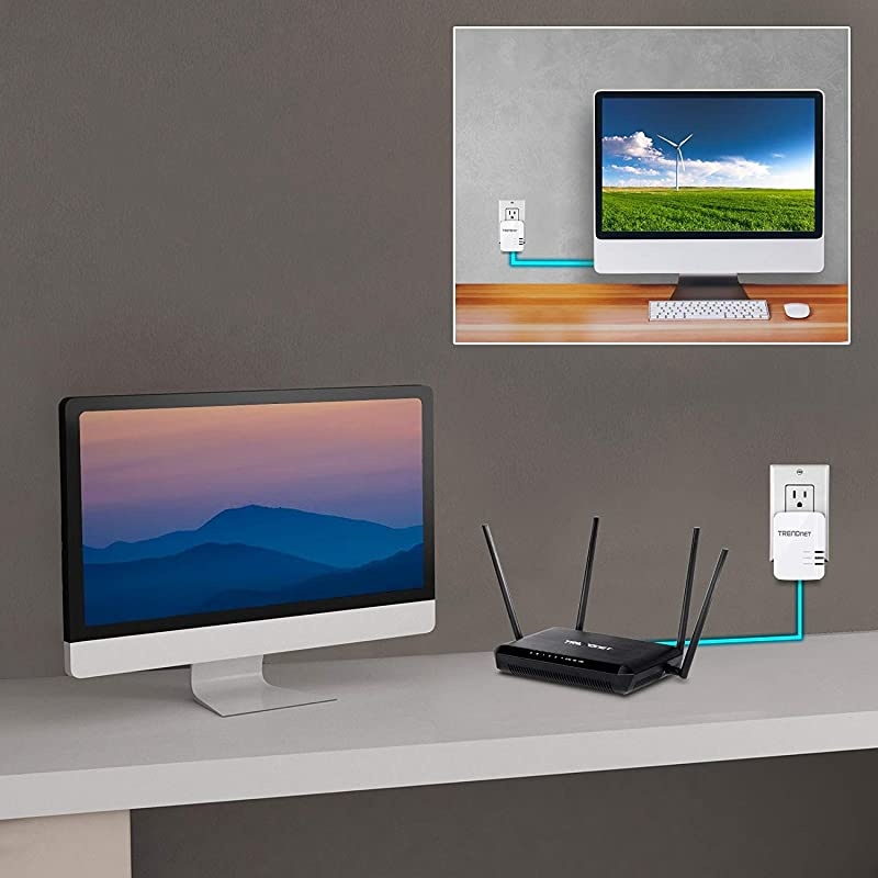 Powerline 1300 AV2 Adapter Kit TPL422E2K Includes 2 x TPL422E Powerline Ethernet Adapters IEEE 19051 IEEE 1901 Gigabit Port Range Up to 300m 984 ft Simple Plugin Installation